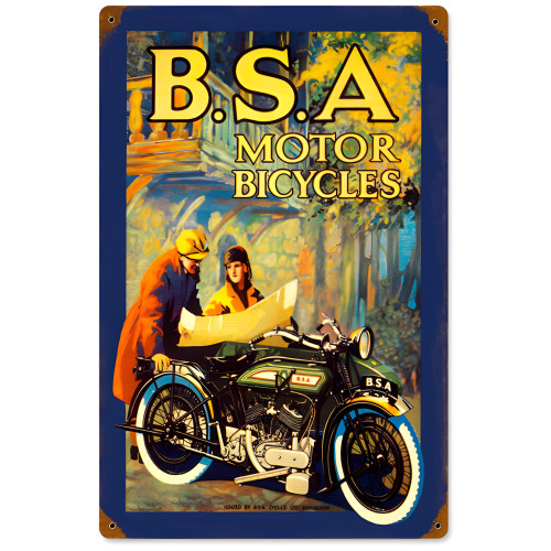 BSA Motorcycles Metal Sign - 12" x 18"