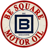 B Square Gasoline Metal Sign - 28" Round