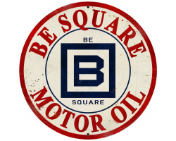 B Square Gasoline Metal Sign - 28" Round