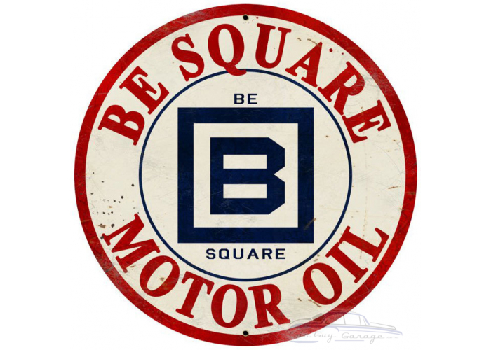 B Square Gasoline Metal Sign