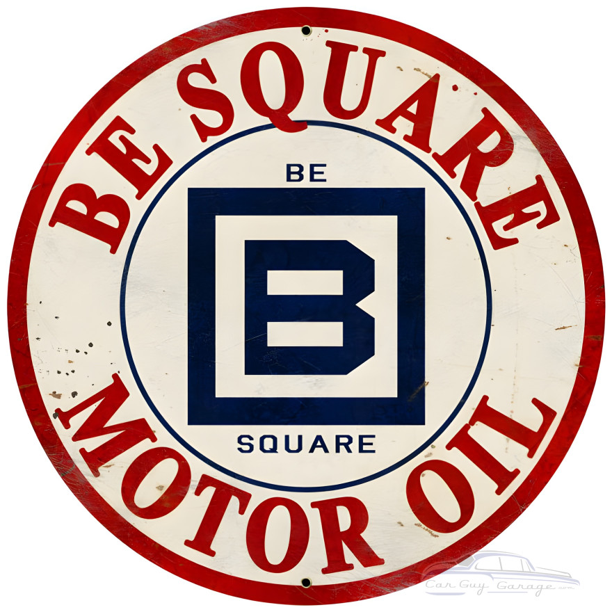 B Square Gasoline Metal Sign - 28" Round