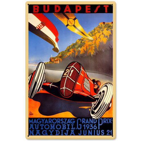 Budapest Grand Prix Metal Sign - 12" x 18"