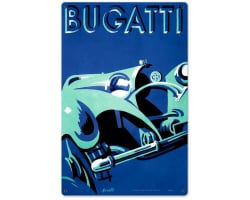 Bugatti Blue Metal Sign