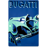 Bugatti Blue Metal Sign - 16" x 24"