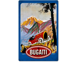 Bugatti Red Metal Sign - 16" x 24"