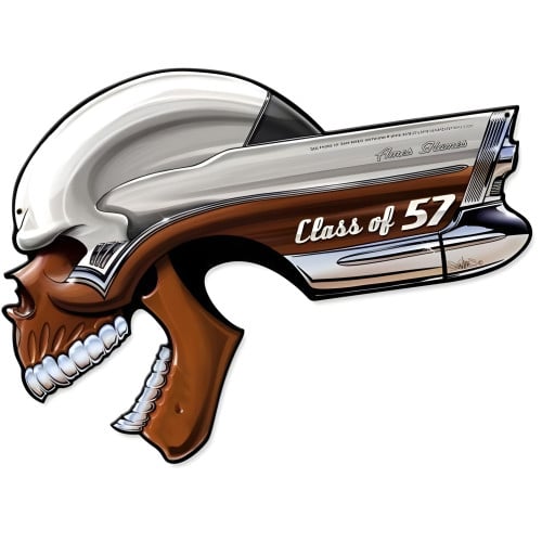 Buick Skull Class of '57 Metal Sign - 22" x 16"