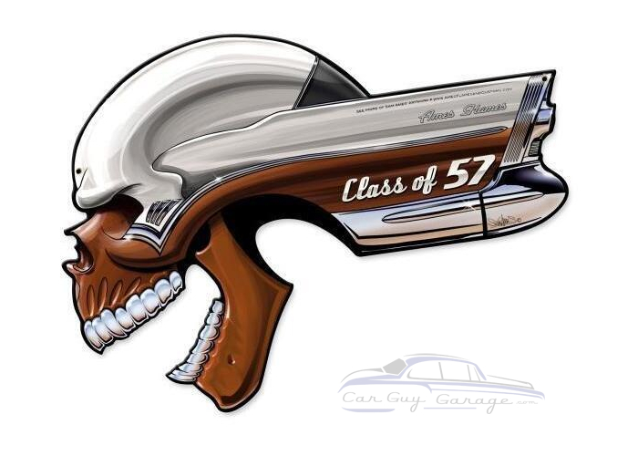 Buick Skull Class of '57 Metal Sign - 22" x 16"