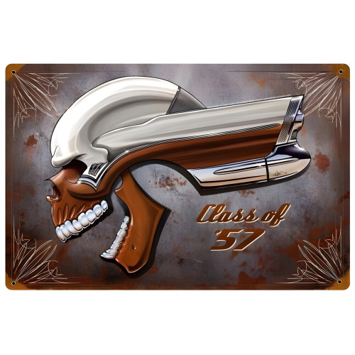 Buick Skull Class of '57 Metal Sign - 18" x 12"