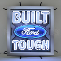 Built Ford Tough Blue Oval Neon Sign - 24" x 24"