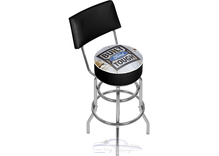 Built Ford Tough Swivel Shop Stool with Back