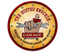 Busted Knuckle Garage Sign - 14" Round