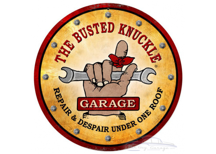 Busted Knuckle Garage Sign - 14" Round