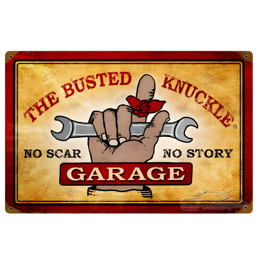 Busted Knuckle Garage Sign - 18" x 12"