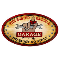 Busted Knuckle Garage Sign - 24" x 14"
