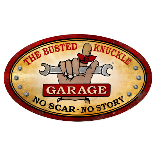 Busted Knuckle Garage Sign - 24" x 14"