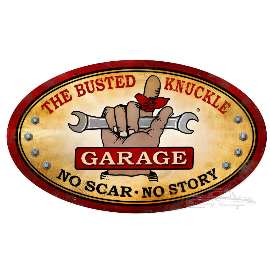 Busted Knuckle Garage Sign - 24" x 14"