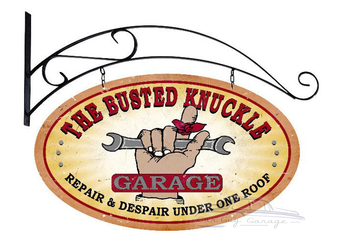 Busted Knuckle Garage Sign - 24" x 14"
