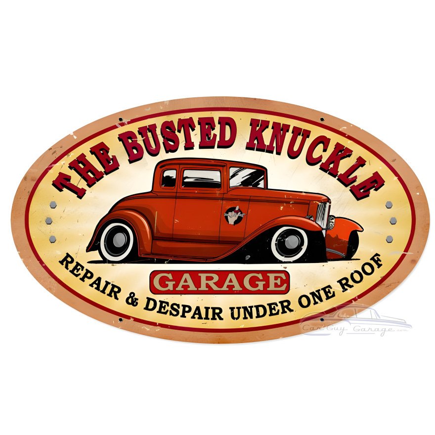 Busted Knuckle Garage Sign - 24" x 14"