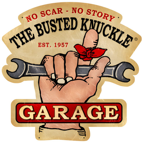 Busted Knuckle Garage Sign - 19" x 19"