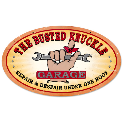 Busted Knuckle Garage Sign - 24" x 14"