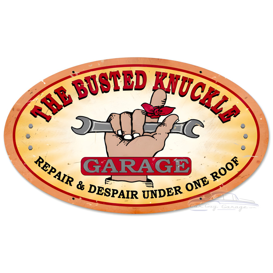 Busted Knuckle Garage Sign - 24" x 14"