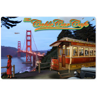 Cable Car Cafe Metal Sign - 18" x 12"