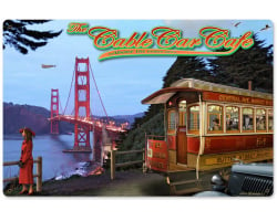 Cable Car Cafe Metal Sign