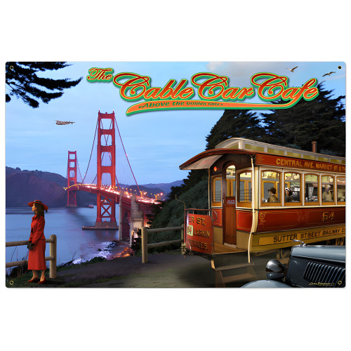 Cable Car Metal Sign - 36" x 24"