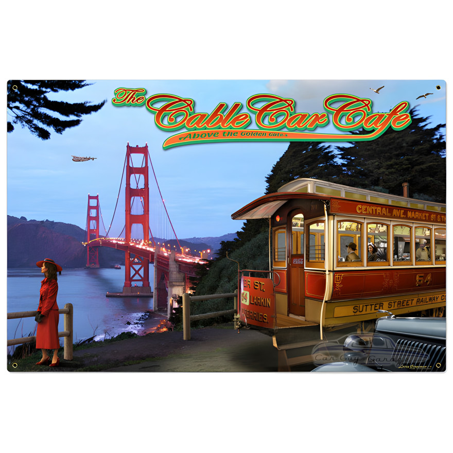 Cable Car Metal Sign - 36" x 24"