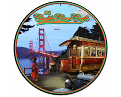 Cable Car Metal Sign - 14" Round