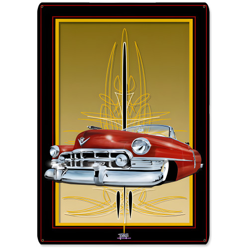 50 Cadi Red Metal Sign - 12" x 18"