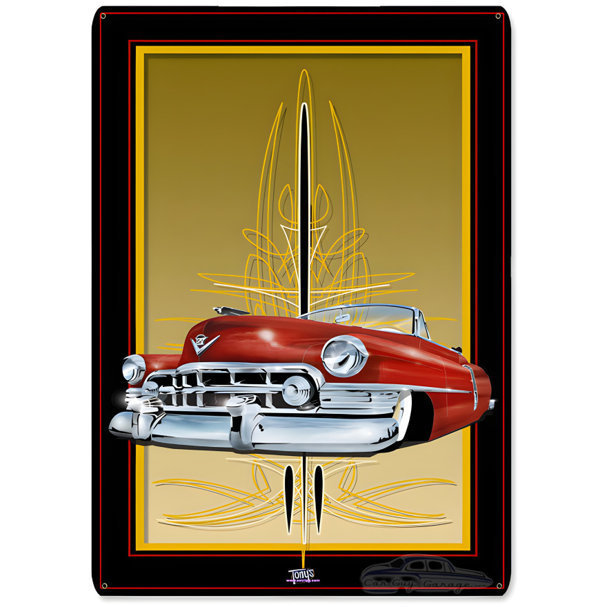 50 Cadi Red Metal Sign - 12" x 18"