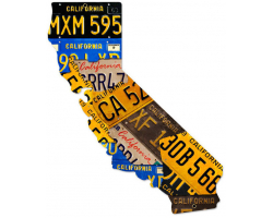California License Plates Metal Sign - 24" x 28"