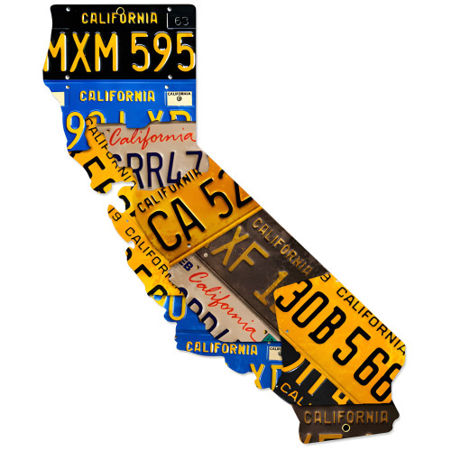 California License Plates Metal Sign - 24" x 28"
