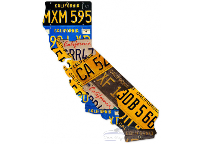 California License Plates Metal Sign