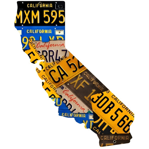 California License Plate State Metal Sign - 20" x 16"