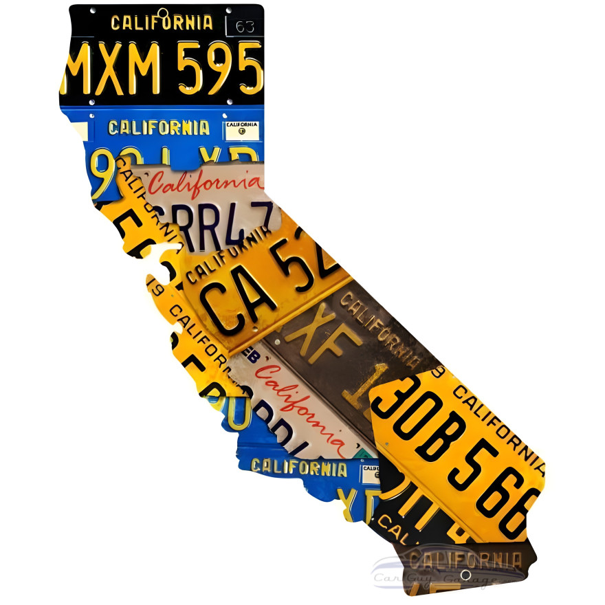 California License Plate State Metal Sign - 20" x 16"