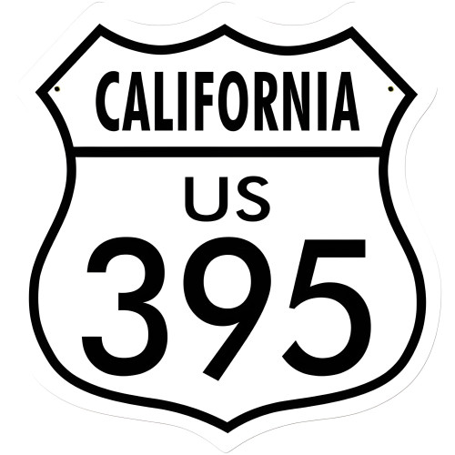 California 395 Metal Sign - 15" x 15"