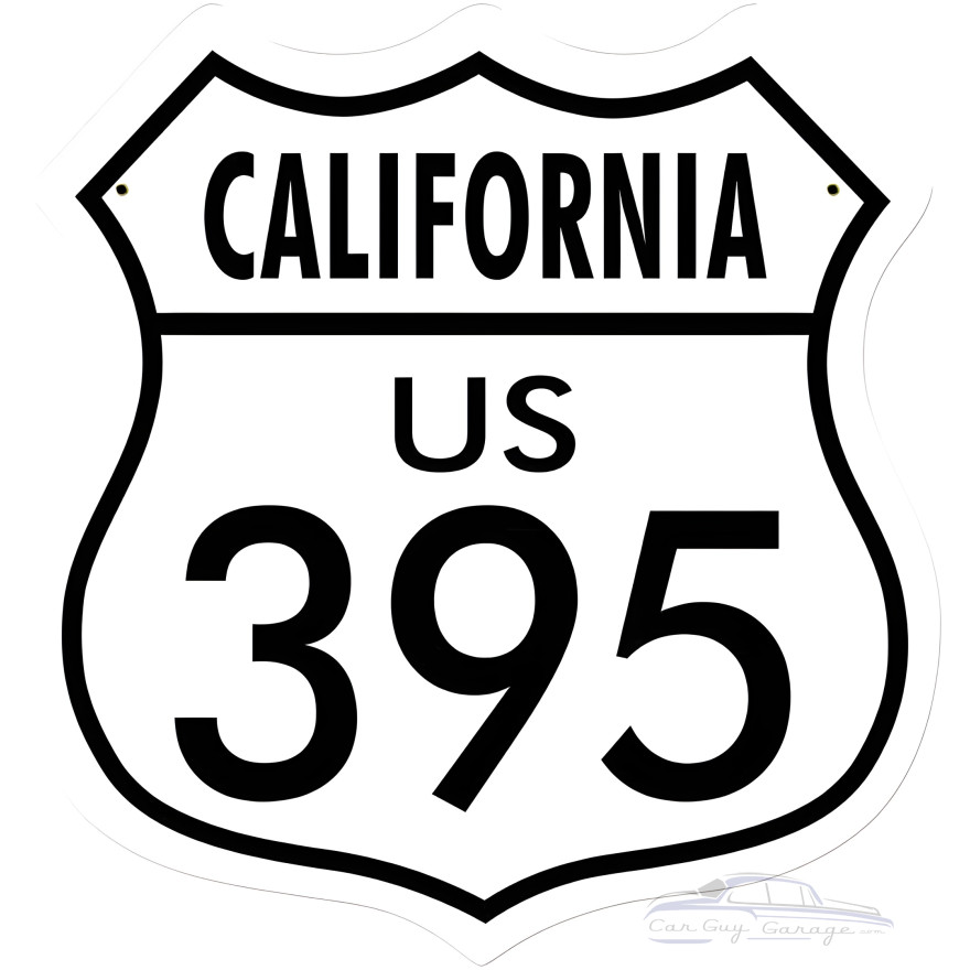 California 395 Metal Sign - 15" x 15"