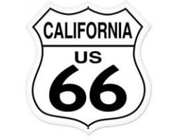 California Route 66 Metal Sign - 28" x 28" Custom Shape