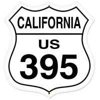 California Route 395 Metal Sign - 28" x 28" Custom Shape
