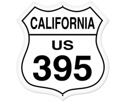 California Route 395 Metal Sign - 28" x 28" Custom Shape
