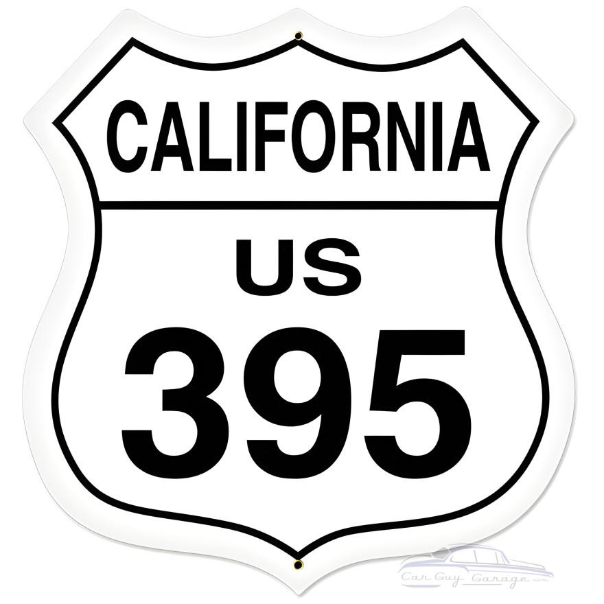 California Route 395 Metal Sign - 28" x 28" Custom Shape