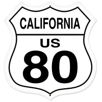 California Route 80 Metal Sign - 28" x 28" Custom Shape