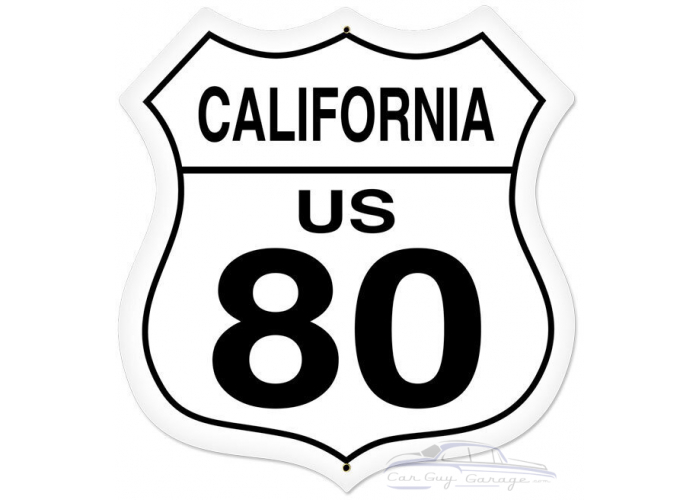 California Route 80 Metal Sign - 28" x 28" Custom Shape