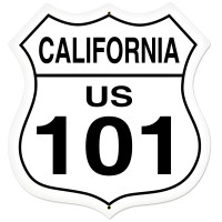 California Route 101 Metal Sign - 28" x 28" Custom Shape