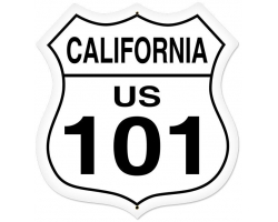 California Route 101 Metal Sign - 28" x 28" Custom Shape