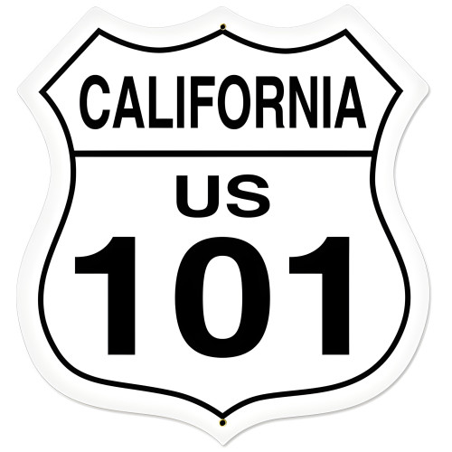 California Route 101 Metal Sign - 28" x 28" Custom Shape