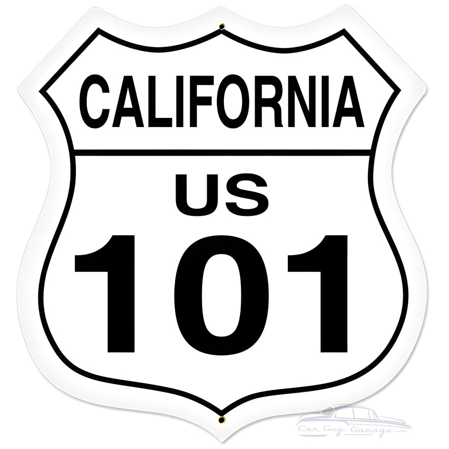 California Route 101 Metal Sign - 28" x 28" Custom Shape