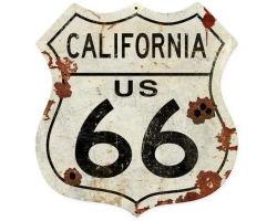 California US 66 Shield Metal Sign - 15" x 15"